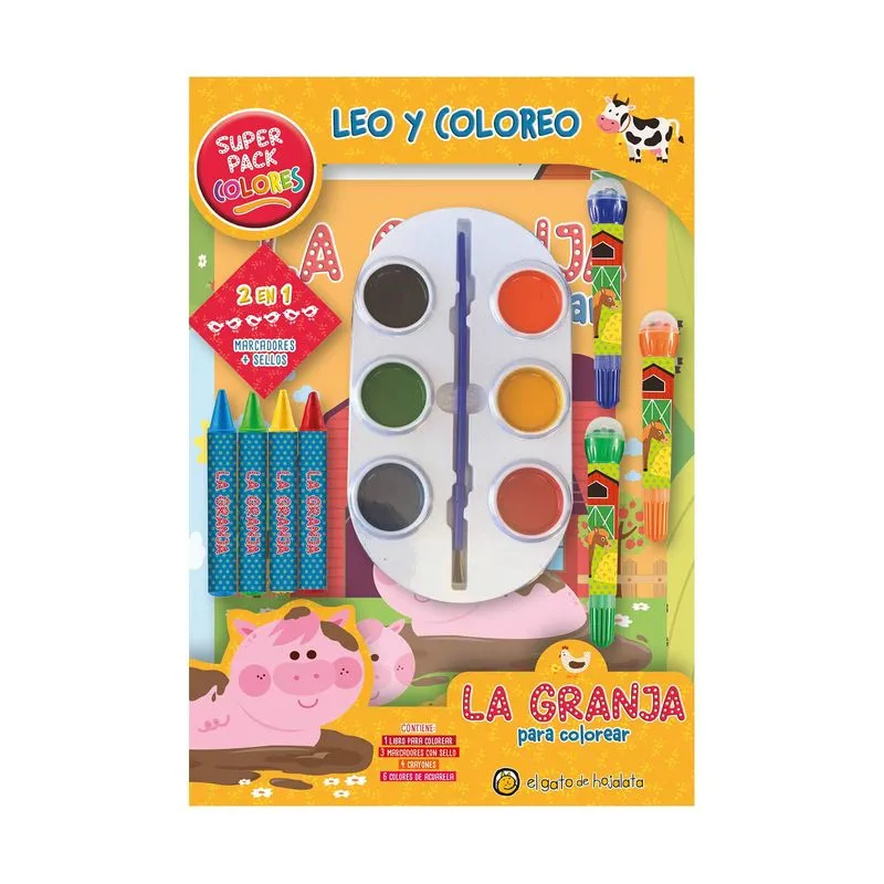 Leo y coloreo superpack: la granja para colorear