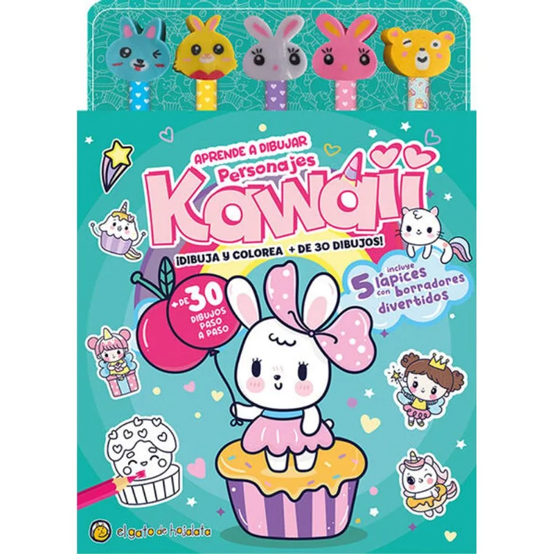 Aprende a dibujar personajes kawaii ( Lapices y gomitas )