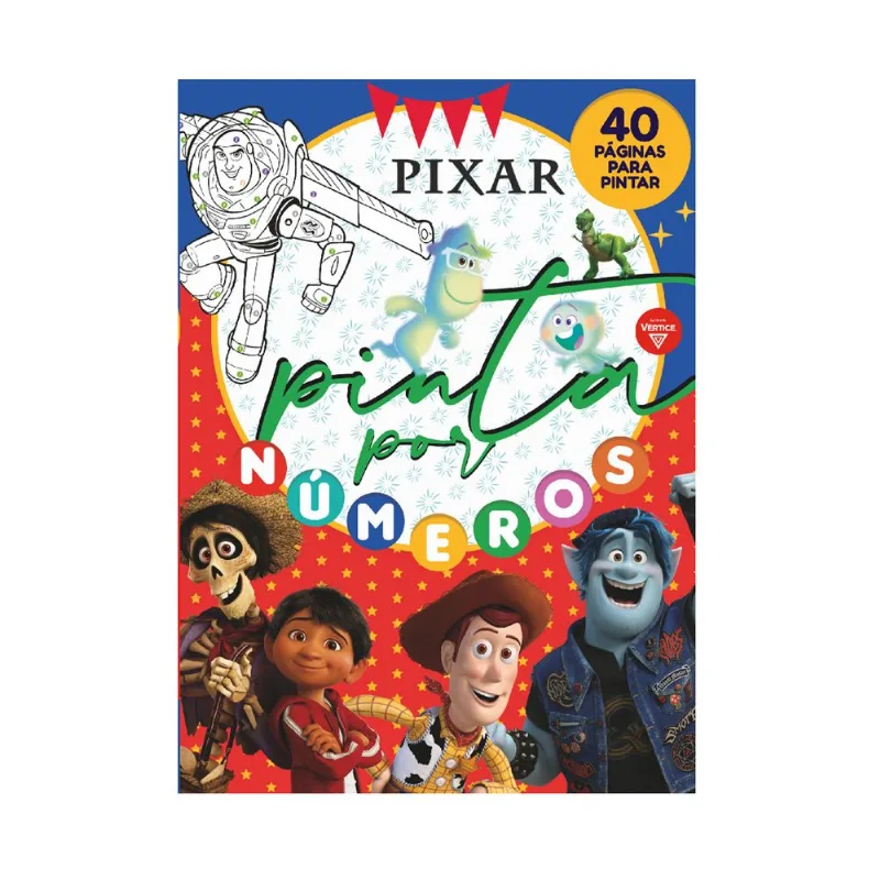Libro Pixar Pinta por números de Disney