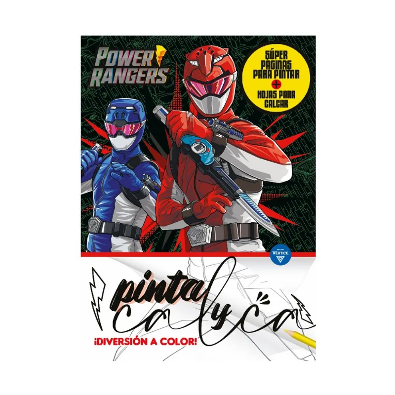 Libro Power Rangers Pinta y calca