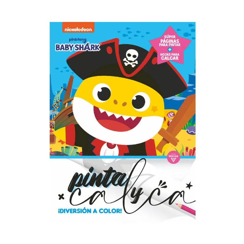 Libro Baby Shark Pinta y calca de Nickelodeon