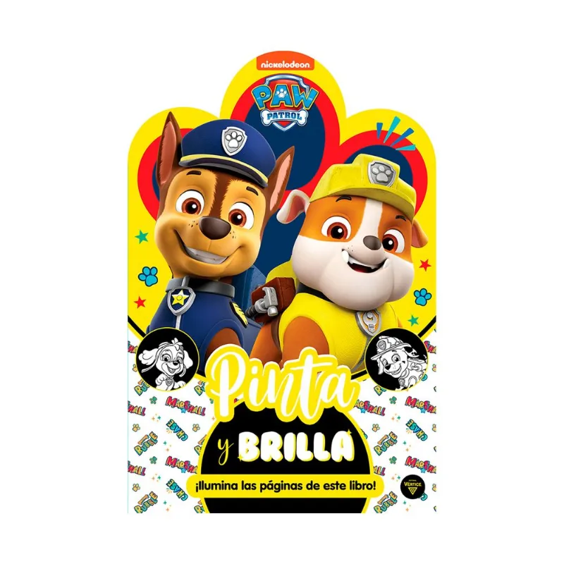 Libro Paw Patrol Pinta y brilla de Nickelodeon