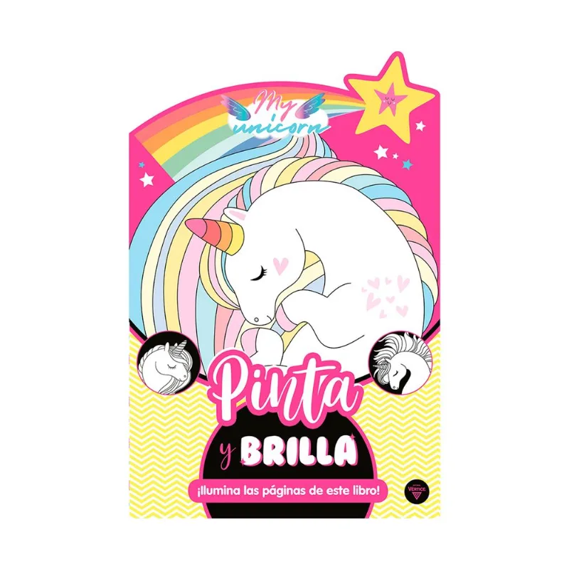 Libro Unicornios Pinta y brilla