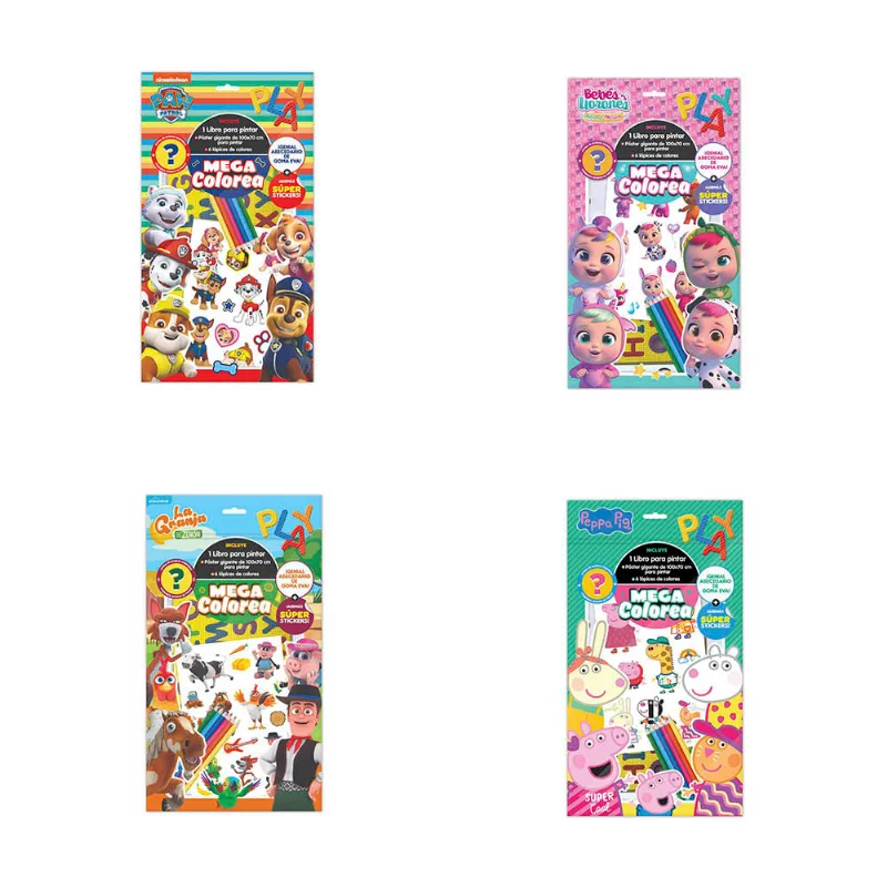 Libro Col. Mega Color Gigante, 4 Titulos-verti
