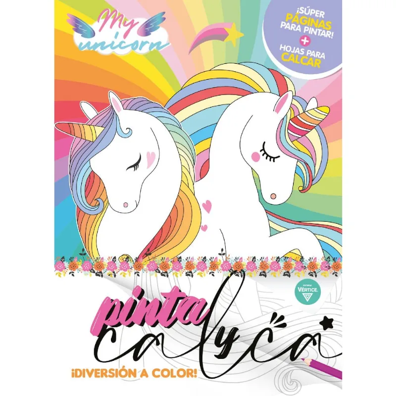 Libro Unicornios pinta y calca