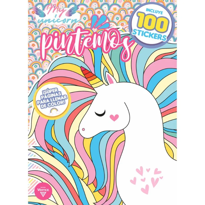 Libro Unicornios pintemos con 100 stickers