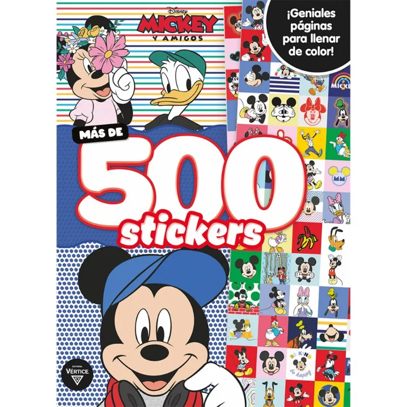 Libro mickey y sus amigos-500 stickers
