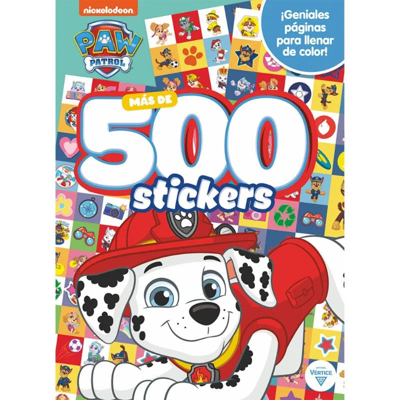 Libro Paw Patrol-500 Stickers P/Colorear