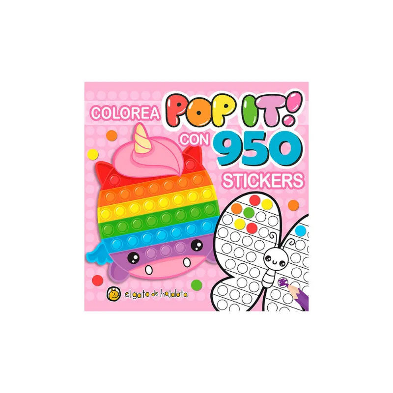 Libro para Colorear Pop It con 950 Stickers El Gato de Hojalata
