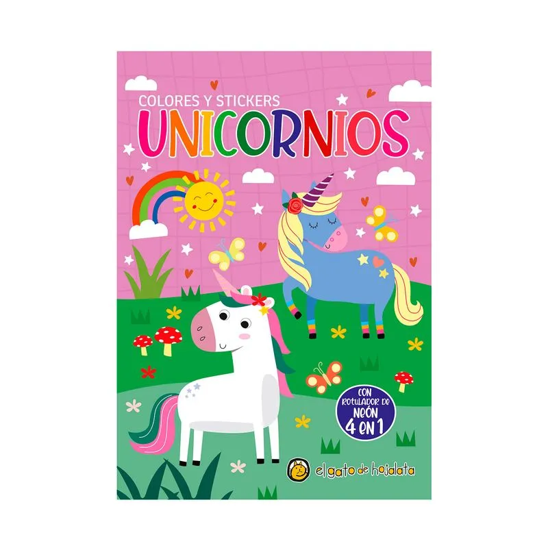Unicornios. Colores 4 en 1 y stickers