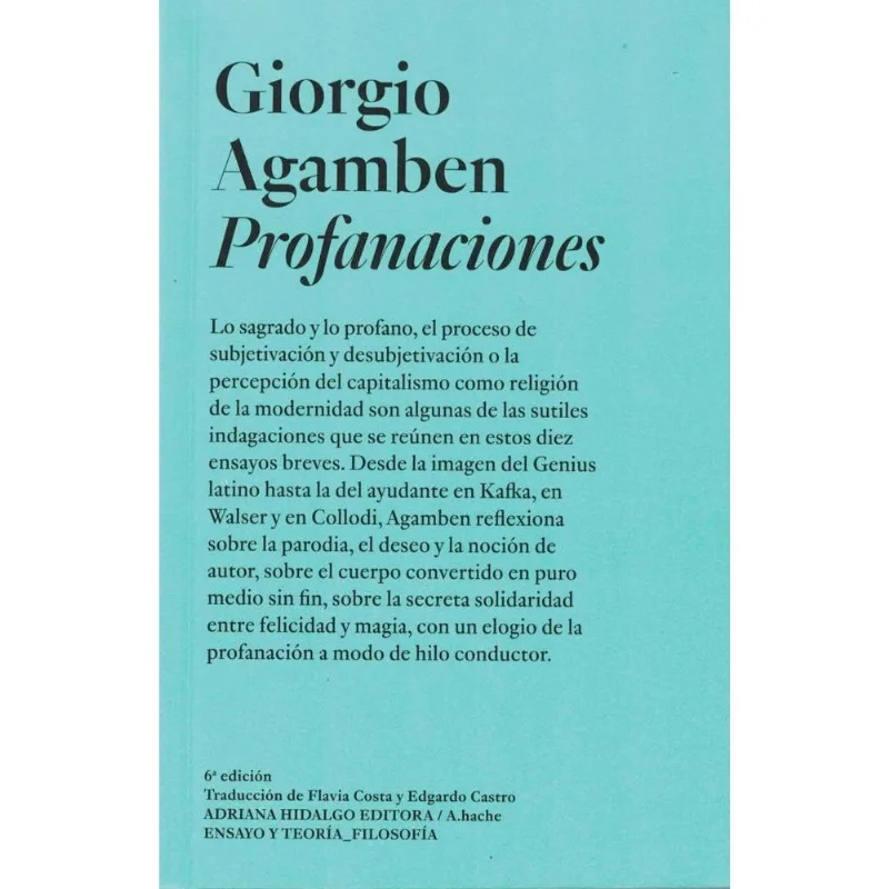 PROFANACIONES - Agamben, Giorgio PROFANACIONES