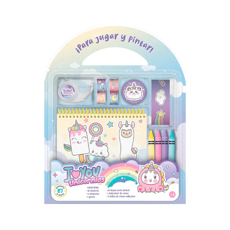 Para Jugar Y Pintar I Love You Unicornio