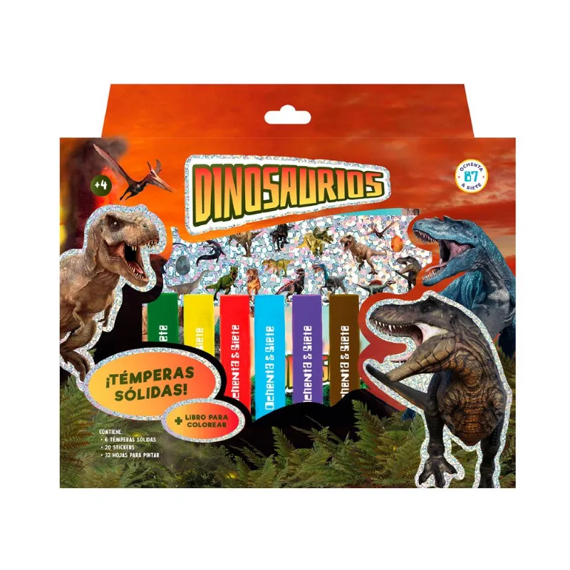 Libro temperas solidas dinosaurios