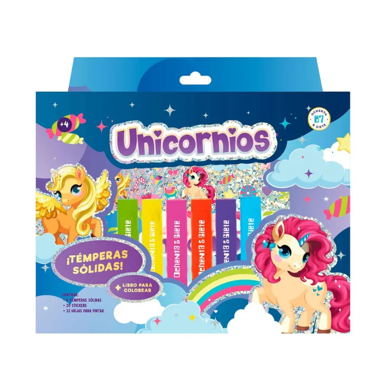 Libro temperas solidas unicornios