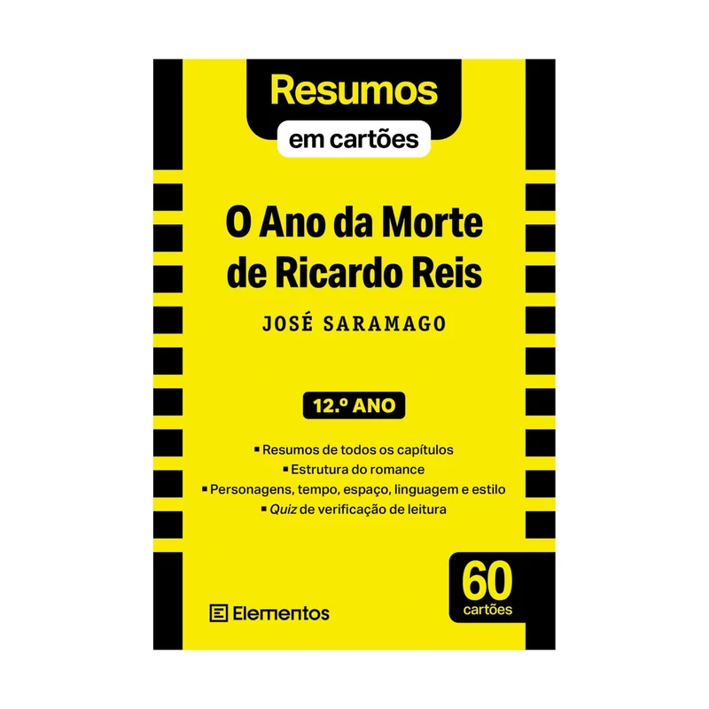 Resumos Em Cartões - Livro O Ano Da Morte De Ricardo Reis - José Saramago - 12.º Ano de Elementos
