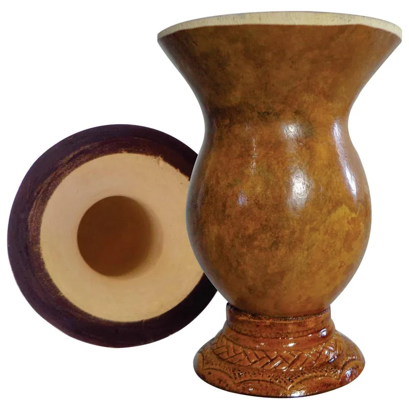 Kit 50 Cuias Chimarrão Com Base E Bocal Queimado