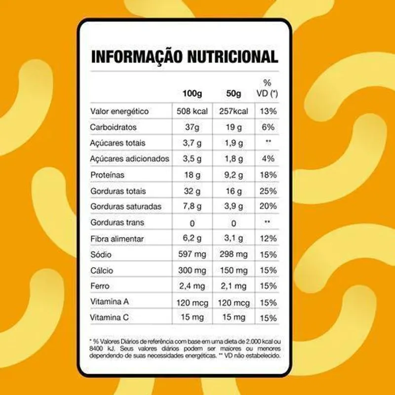 Snack De Amendoim, Queijo 6x50g Sem Glúten - Mindú