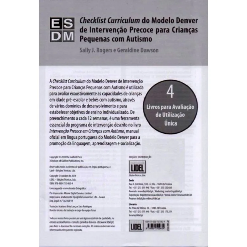 CHECKLIST CURRICULUM DO MODELO DENVER DE INTERVENÇAO PRECOCE PARA CRIANÇAS PEQUENAS COM AUTISMO