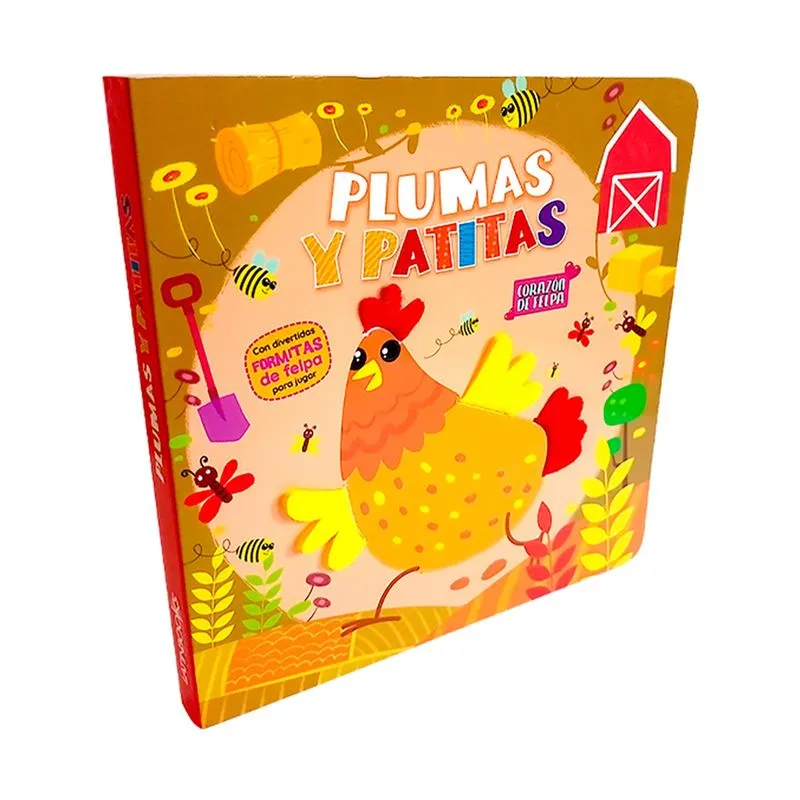 Corazón de felpa - plumas y patitas