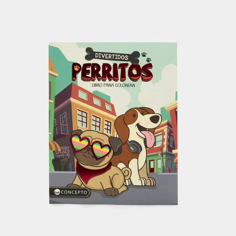 Divertidos perritos - libro para colorear