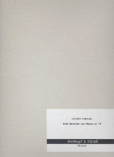 Acht Gedichte von Hesse op. 72 op. 72 high