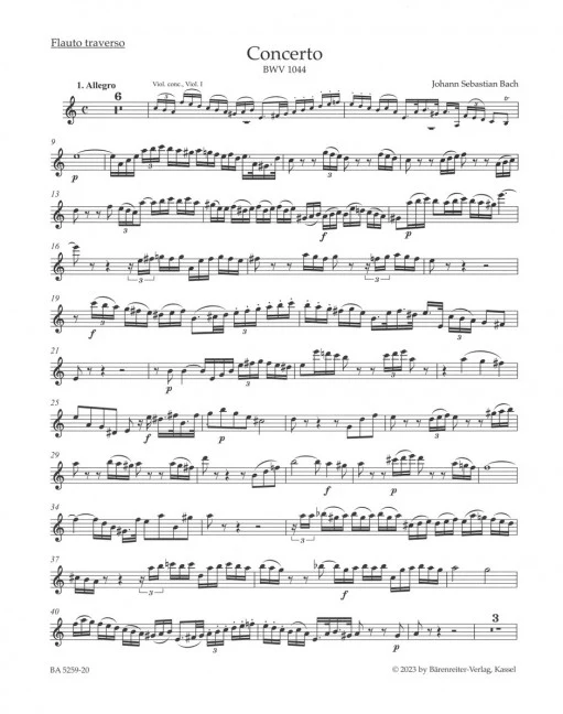 Konzert in a-Moll BWV 1044 "Tripelkonzert" BWV 1044 A minor