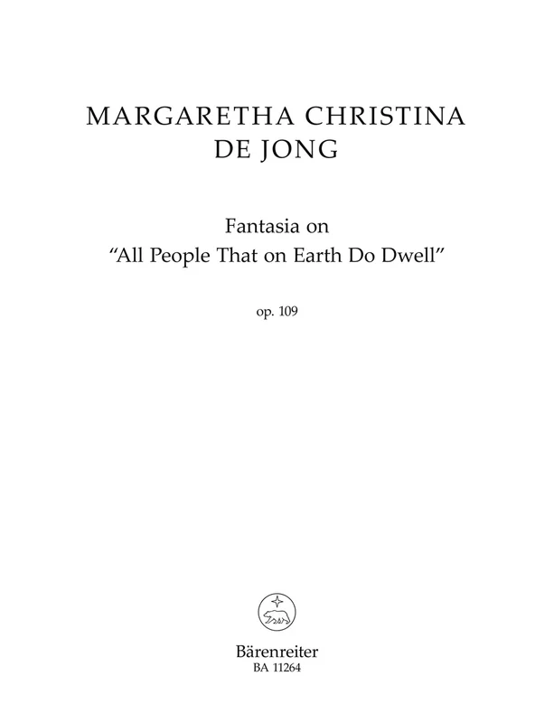 Fantasia on "All People That on Earth Do Dwell" 幻想曲 管風琴 熊騎士版(小熊版)