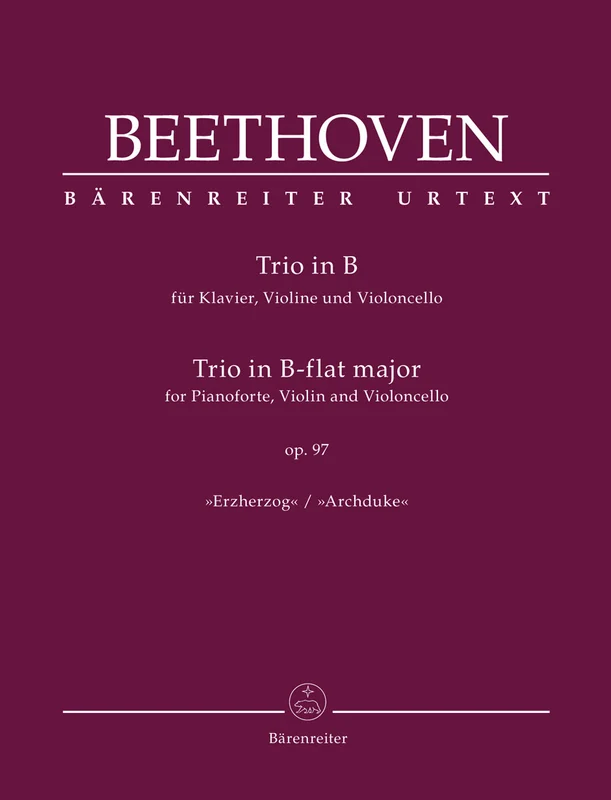 Trio for Pianoforte, Violin and Violoncello op. 97 Archduke 貝多芬 小提琴大提琴 鋼琴三重奏 熊騎士版(小熊版)
