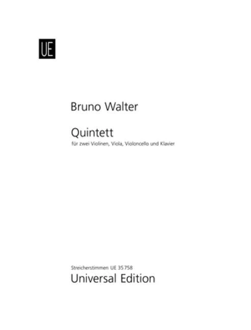 Quintet for 2 violins, viola, cello and piano (1904) — piano quintet (2 violins, viola, cello and piano) string parts