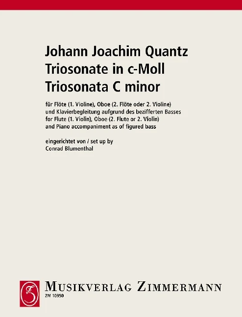 Trio Sonata C minor 況茲 鋼琴三重奏鳴曲小調 齊默爾曼版