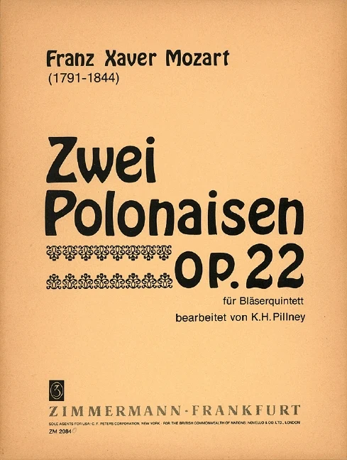 Two polonaises op. 22 莫札特˙弗朗茲 木管五重奏 波洛奈茲 齊默爾曼版