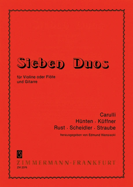 Seven Duets (Carulli, Hünten, Küffner, Scheidler, Rust, Straube) 混和二重奏 齊默爾曼版