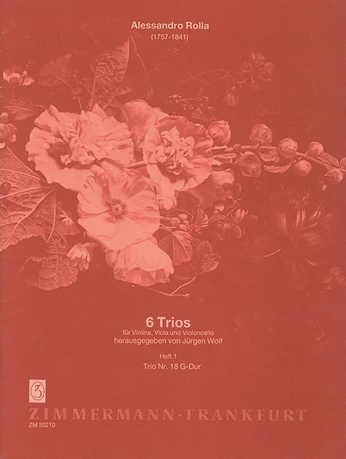 Six Trios Heft 1 Trio No. 18 G major 弦樂三重奏大調 齊默爾曼版