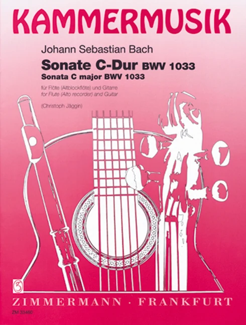 Sonata C major BWV 1033 巴赫約翰‧瑟巴斯提安 混和二重奏 奏鳴曲大調 齊默爾曼版