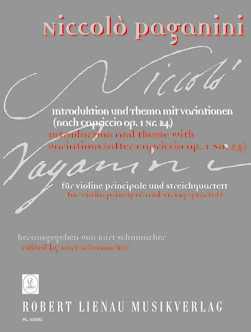 Introduction and Theme with Variations (after Capriccio op.1 No. 24 for violin solo) 弦樂五重奏 導奏主題變奏曲隨想曲小提琴