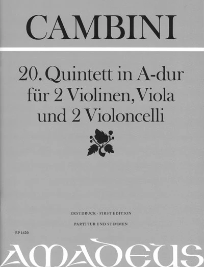 Quintet no. 20 for 2 Violins, Viola and Cello 弦樂五重奏中提琴大提琴