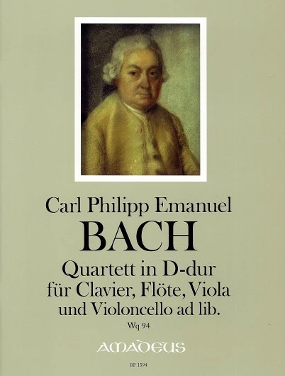 Quartet in D major Wq 94 for Piano, Flute, Viola and Cello ad lib. 巴赫卡爾‧菲利普‧艾曼紐 鋼琴四重奏大調中提琴大提琴
