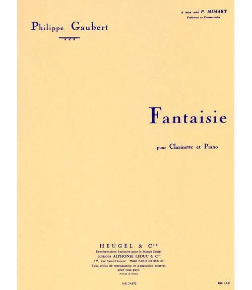 Gaubert Philippe - Fantaisie - Clarinette