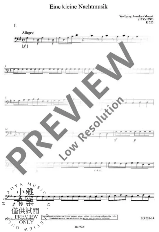 Eine kleine Nachtmusik KV 525 Serenade G major 莫札特 弦樂五重奏 弦樂小夜曲小夜曲大調 歐伊倫堡版