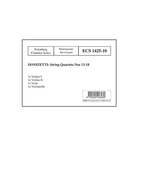 String Quartets No.13-18 弦樂四重奏 歐伊倫堡版