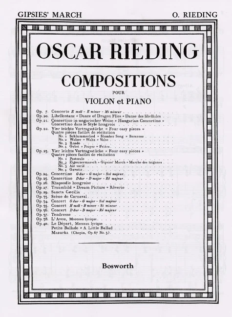 Zigeunermarsch Op. 23/2 for Violin and Piano Op. 23/2
