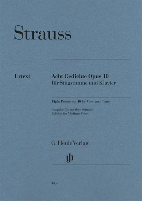 Strauss - Acht Gedichte Op. 10 - Chant et Piano