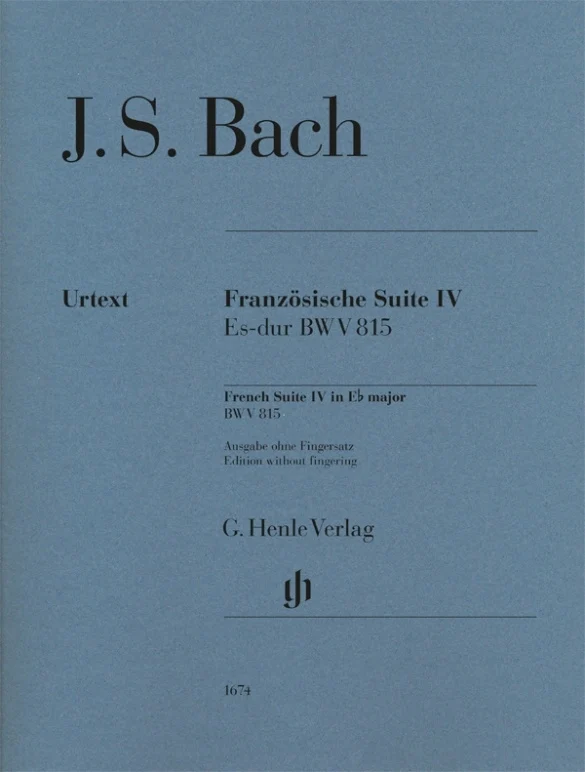 French Suite IV E-Flat Major BWV 815 Revised Edition Piano Solo Without Fingerings 巴赫約翰．瑟巴斯提安 法國組曲