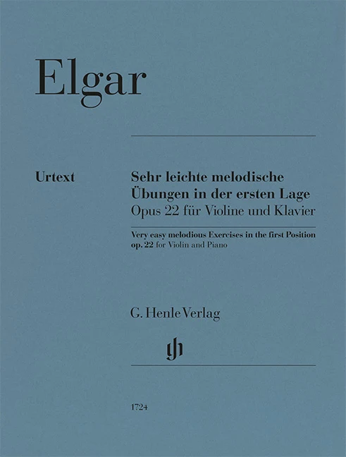 Elgar, Edward – Very easy melodious Exercises in the first Position op. 22 – for Violin and Piano
