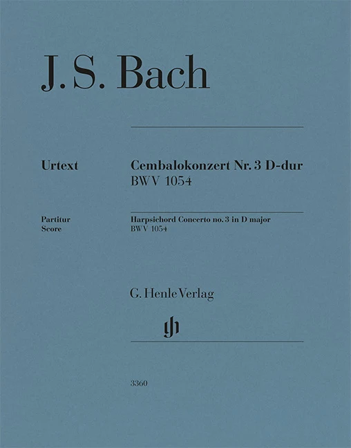 Bach, Johann Sebastian – Harpsichord Concerto no. 3 in D major BWV 1054 — Score