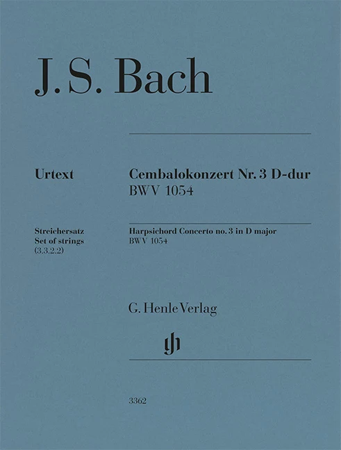 Bach, Johann Sebastian – Harpsichord Concerto no. 3 in D major BWV 1054 — Set of strings (3.3.2.2)