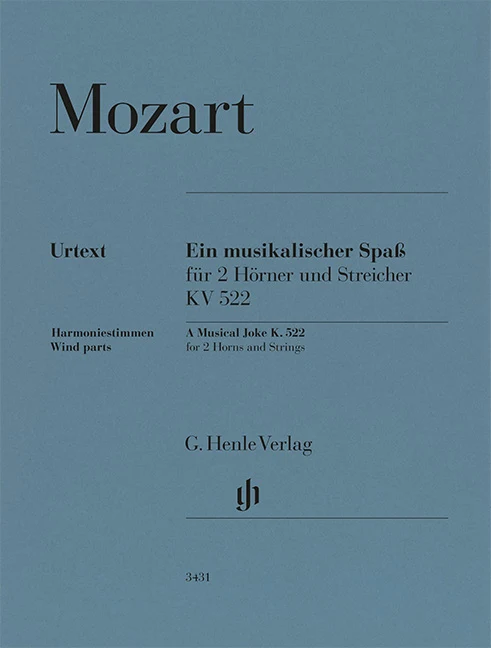 Mozart, Wolfgang Amadeus – A Musical Joke K. 522 – for 2 Horns in F and Strings — Wind Parts