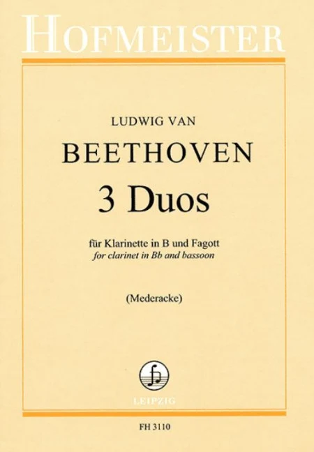 Beethoven Ludwig van: 3 Duos — clarinet in Bb and bassoon
