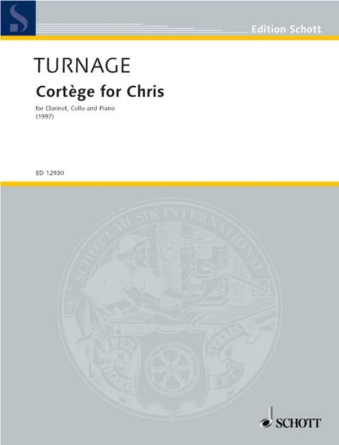 Cortège for Chris for clarinet, cello and piano 鋼琴三重奏 大提琴鋼琴 朔特版