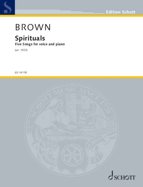 Spirituals Five Songs for voice and piano